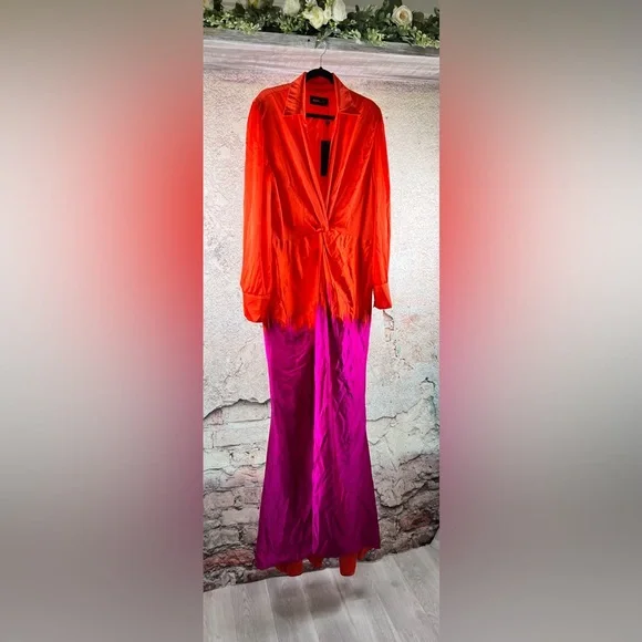 NWT 3X Melissa Ombre Maxi Dress - Orange/combo. A19 - Picture 7 of 9